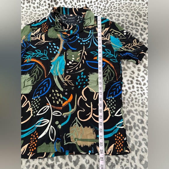 Denim & Flower Ricky Singh Abstract Tropical Shirt in Black Size Medium Men’s - Picture 16 of 17